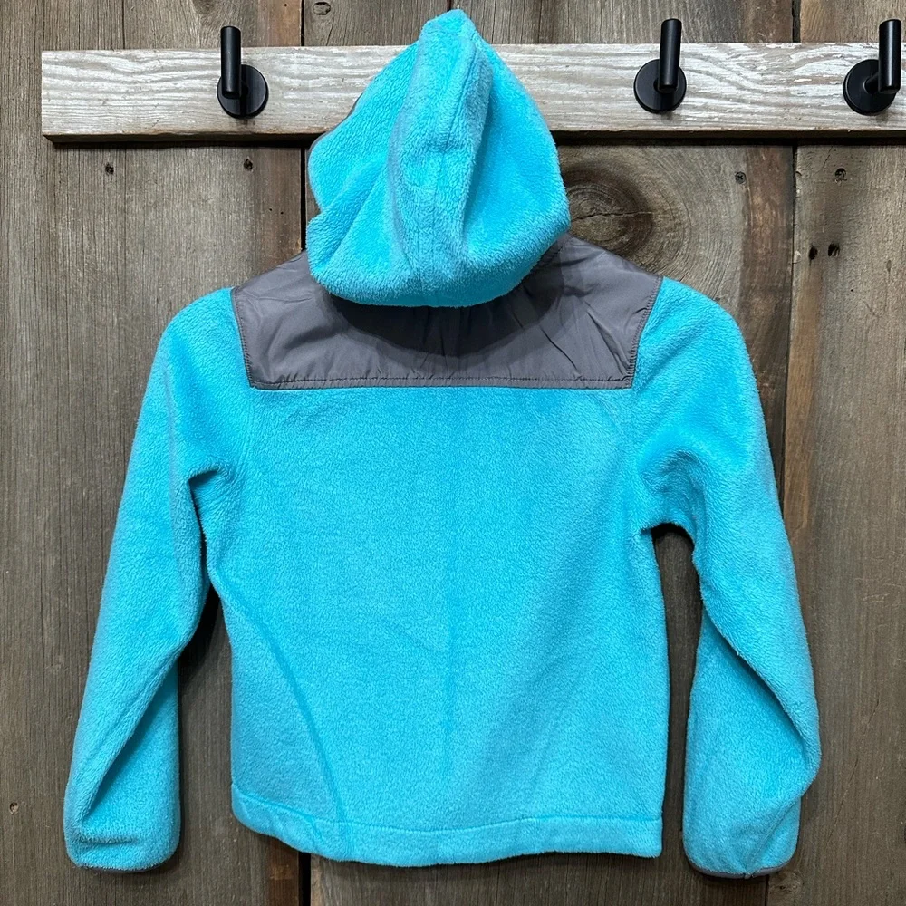 Old Navy Hooded Micro Fleece Jacket in Teal Blue Green Size Small 6 7 - Picture 4 of 16